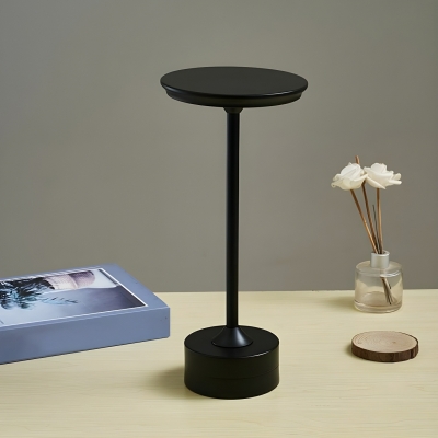 Rechargeable White LED Table Lamp with Touch Switch and Modern Metal Shade