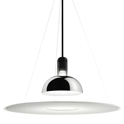 Contemporary Metal Pendant Light with Acrylic Shade and Adjustable Hanging Length