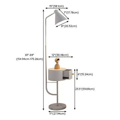 Elegant Adjustable Height Floor Lamp with 3 Color Light and Rocker Switch