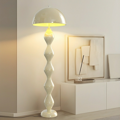 Elegant White Metal Floor Lamp with Foot Switch - Perfect for Residential Use