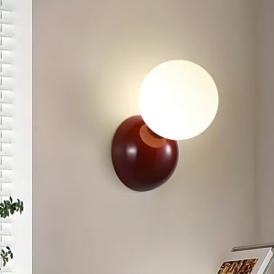 Modern Cast Iron LED Single-Light Wall Sconce with Glass Shade