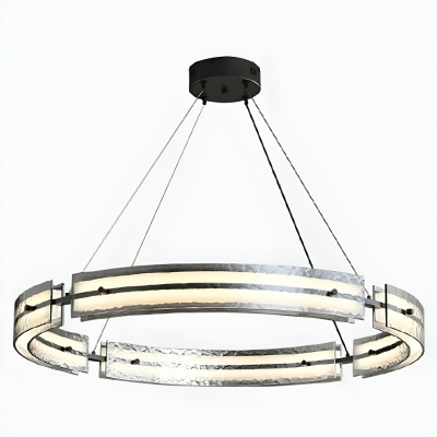 Modern Ivory LED Chandelier with Adjustable Hanging Length and Ambiance-Enhancing Metal Shades