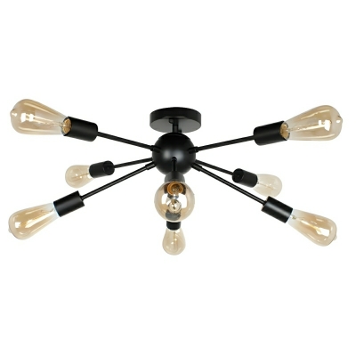 Modern Metal Chandelier with Ambient Shade Direction and Direct Wired Electric Power Source