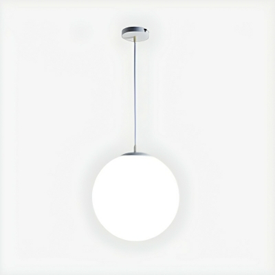Modern White Glass Pendant with Adjustable Hanging Length for Residential Use