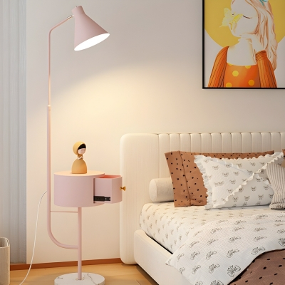 Unique Metal Floor Lamp with Pink Shade and Adjustable Height for Modern Home Decor