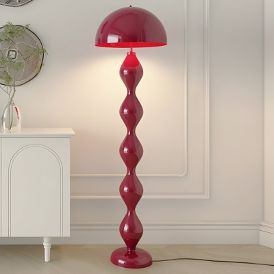 Elegant White Dome Shape Floor Lamp With Foot Switch - Perfect for Modern Style Residences