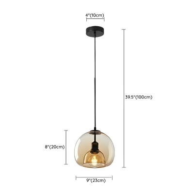 Industrial Clear Glass Pendant with Adjustable Hanging Length for 35-40 Women