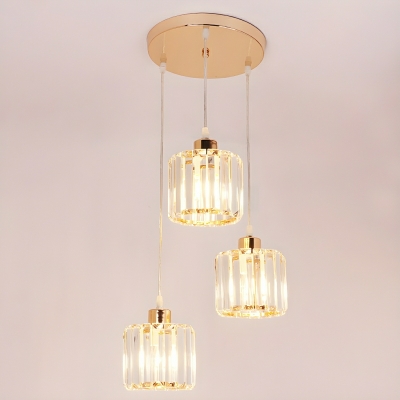 Modern Crystal Pendant with Adjustable Hanging Length for Contemporary Home Decor