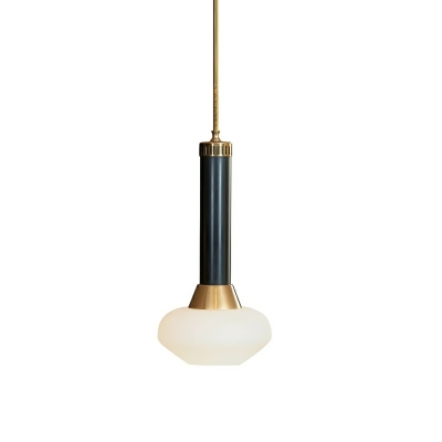 Modern White Pendant Light with Clear Glass Shade and Adjustable Hanging Length
