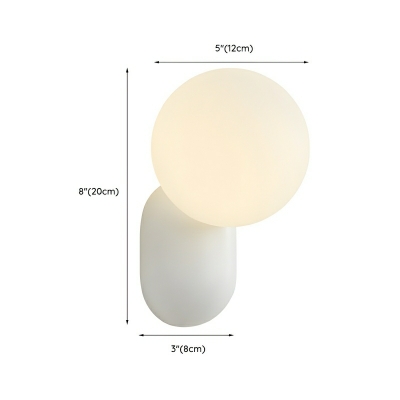 Resin Modern Warm Light 1-Light Wall Sconce with Glass Shade