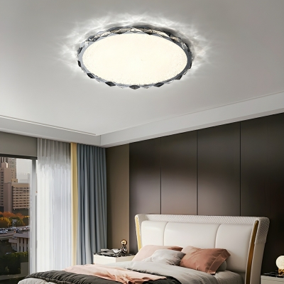 Elegant Crystal Circle Flush Mount Ceiling Light with LED Bulbs