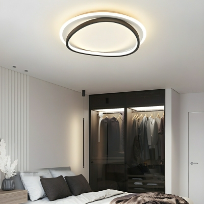 Geometric Flush Mount Ceiling Light with LED Bulbs, Modern Style, Metal Material