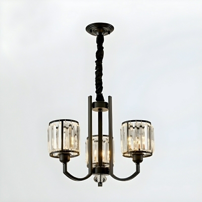 Gorgeous Black Crystal Chandelier with Wheel Shape and LED Light for a Chic Industrial Ambience