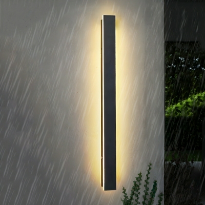 Innovative Black Acrylic Outdoor LED Wall Lamp - Modern Hardwired 1-Light Sconce