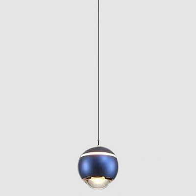 Modern Black Metal Pendant with Clear Glass Shade and Adjustable Hanging Length