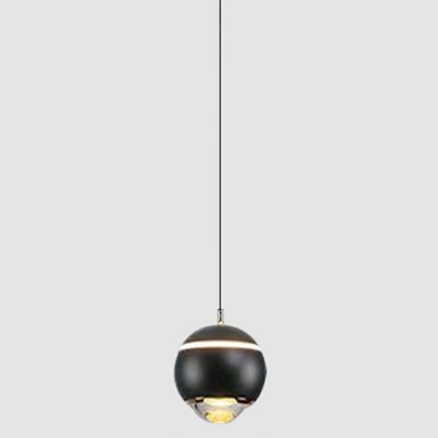 Modern Black Metal Pendant with Clear Glass Shade and Adjustable Hanging Length