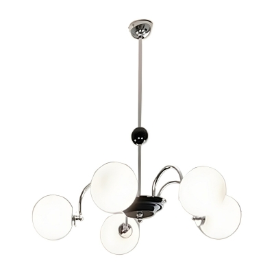 Modern Globe Chandelier with Clear Glass Shades and Adjustable Hanging Length