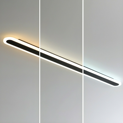 Modern Metal Linear 1-Light Wall Sconce with White Acrylic Shade