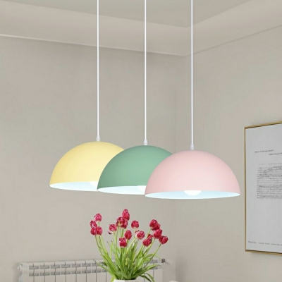 Modern White Light Bowl Pendant with Adjustable Hanging Length for Non-Residential Use