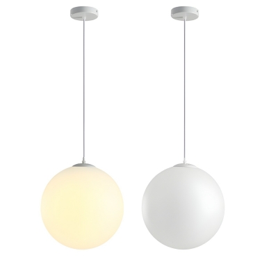 Modern White Metal Pendant Light with Adjustable Hanging Length for Residential Use
