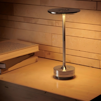 Rechargeable Modern LED Table Lamp - 3 Color Light Touch Switch Metal and Aluminum Shade