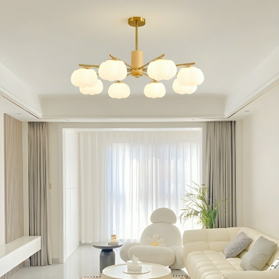 Stunning 25 Inch & Above White Wood Chandelier for Modern Ambiance with Downward Light