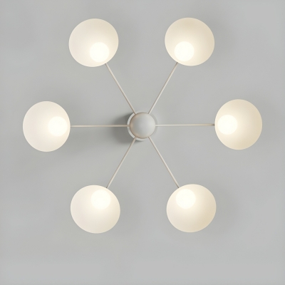 Contemporary White Acrylic Globe Chandelier with Bi-pin Bulbs and No Crystal Components