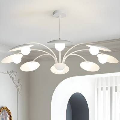Contemporary White Acrylic Globe Chandelier with Bi-pin Bulbs and No Crystal Components