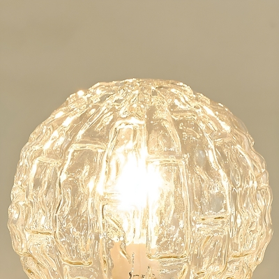 Elegant Gold Colonial Style Crystal Semi-Flush Mount Ceiling Light with Clear Glass Globe Shade