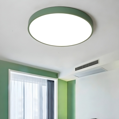 Minimalist Metal Flush Mount LED Ceiling Light in Modern Cylinder Design
