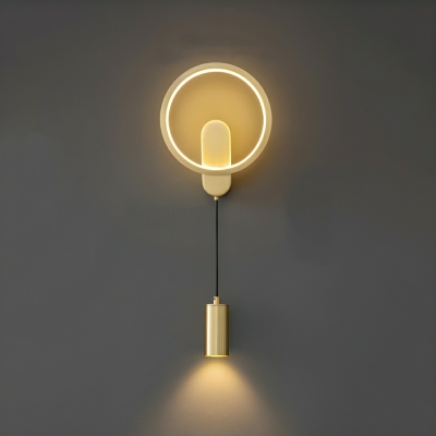 Modern Brass Metal LED Wall Lamp with 2 Lights and Included Bulb