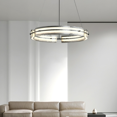 Modern Ivory LED Chandelier with Adjustable Hanging Length and Ambiance-Enhancing Metal Shades