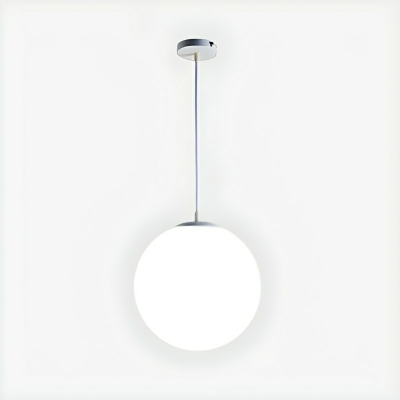 Modern White Glass Pendant with Adjustable Hanging Length for Residential Use