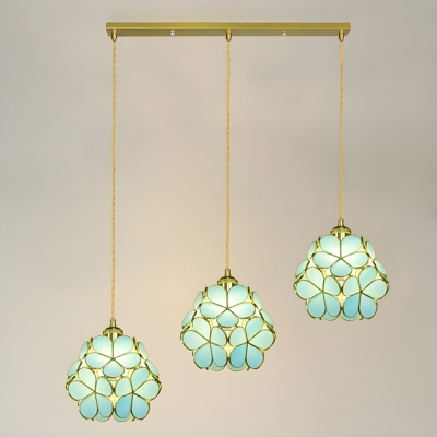 Elegant Tiffany Style LED Pendant Light with Adjustable Hanging Length and Clear Glass Shade