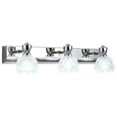 Industrial Stainless-Steel Bi-pin Vanity Light with Clear Glass Shades