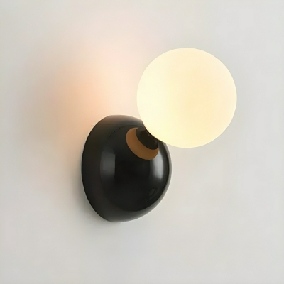 Modern 1-Light Wall Sconce with White Glass Shade for Residential Use