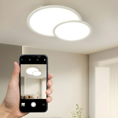 Modern LED Flush Mount Close To Ceiling Light with Geometric Acrylic Shade