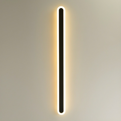 Modern Metal Linear 1-Light Wall Sconce with White Acrylic Shade