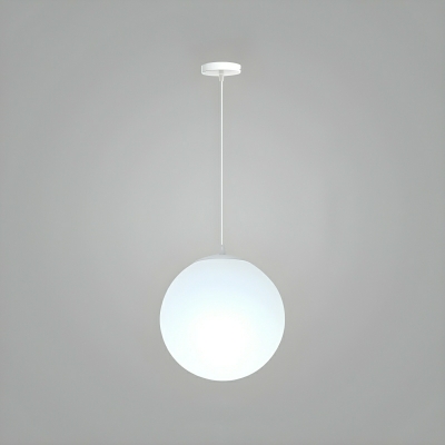 Modern White Iron Pendant Light with Adjustable Hanging Length for Residential Use