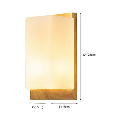 Modern Wood Design 1-Light LED Wall Lamp with Clear Glass Shade