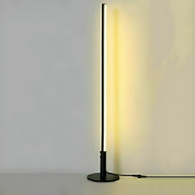 Sleek Metal LED Floor Lamp with Foot Switch and White Fabric Shade