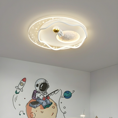 Cute Wide Cylinder LED Close to Ceiling Light in White with Third Gear Color Temperature