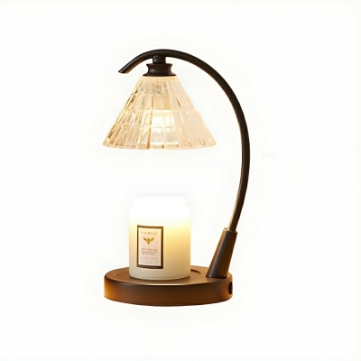 Elegant Black Metal Bedside Table Lamp with Clear Glass Shade