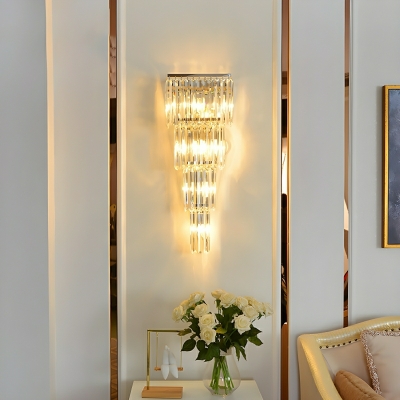 Elegant Steel 1-Light LED Wall Sconce with Clear Crystal Shade
