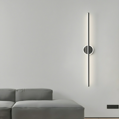 Hardwired Modern Black Metal Wall Lamp with Ambient Acrylic Shade