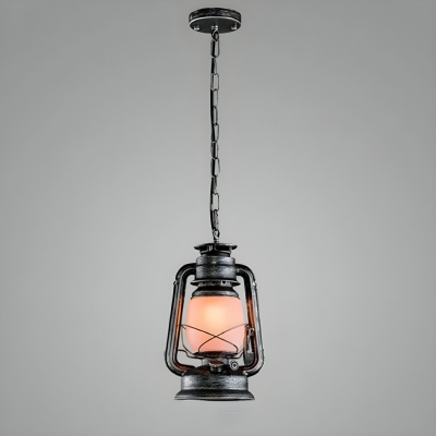 Industrial Chain-Mounted Clear Glass Pendant Light with Adjustable Hanging Length