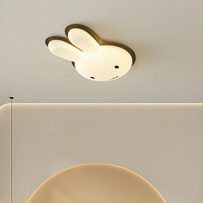 Kids LED Flush Mount Ceiling Light with White Acrylic Shade for Residential Use