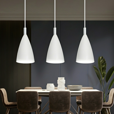 Modern Aluminum Cone Pendant Light with 3 Lights and Adjustable Hanging Length
