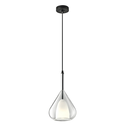 Modern Clear Glass Cone Pendant Light with Adjustable Hanging Length for Elegant Illumination
