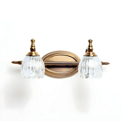 Modern Gold Glass Vanity Light with Clear Glass Shade - Ideal for Dining Room and Kitchen